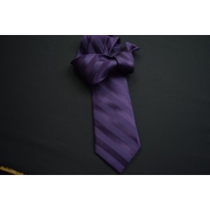 Dark Purple Self Stripe Tie
